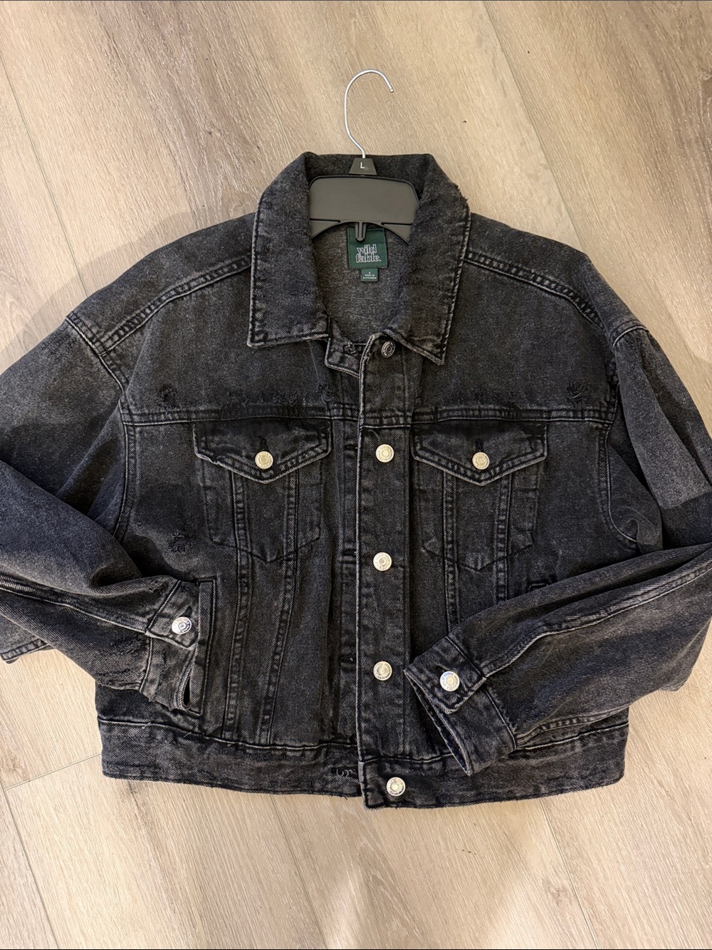 Black Washed Denim Jacket size S